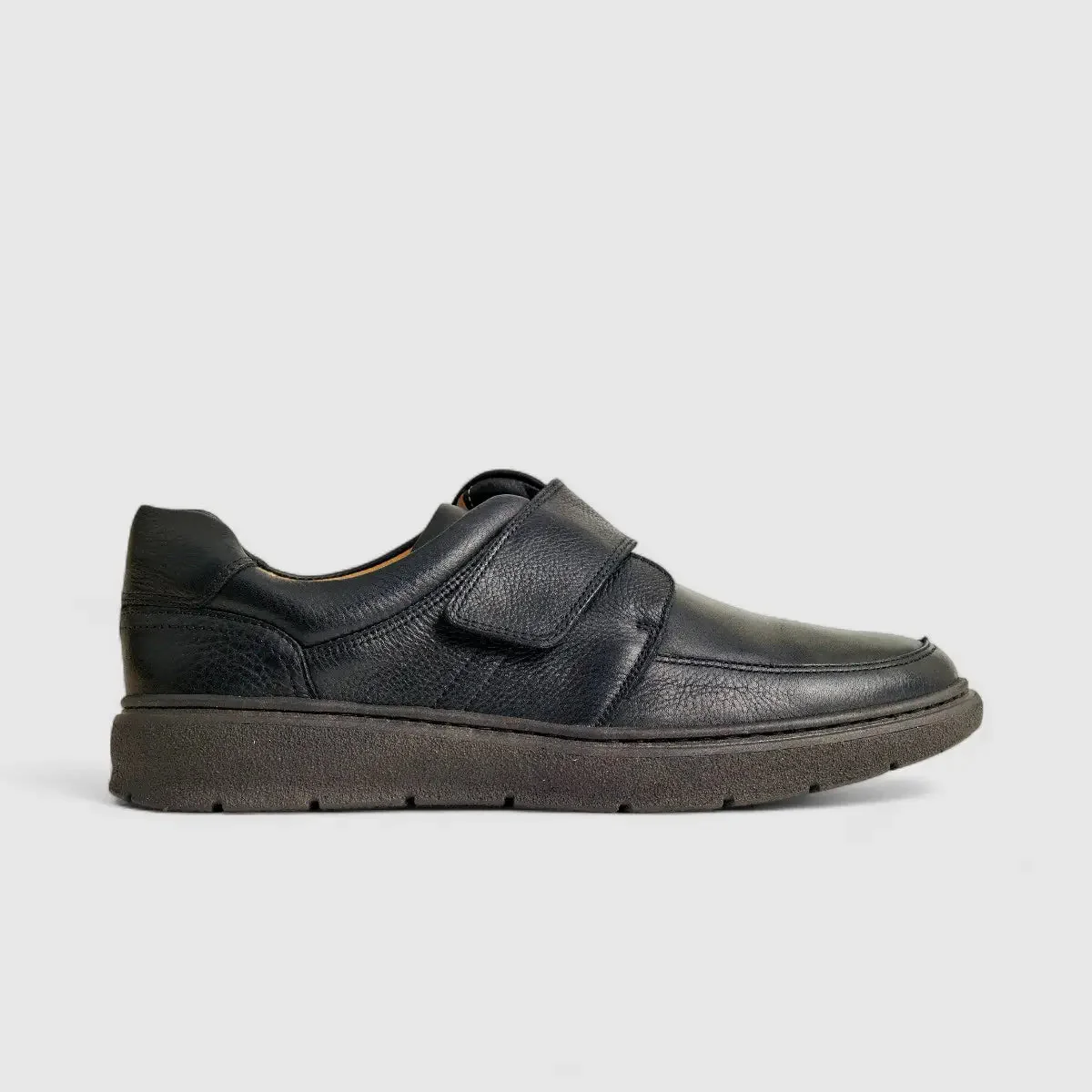 Anatomic Leather Comfort Velcro Slip On Black 727270 AN129