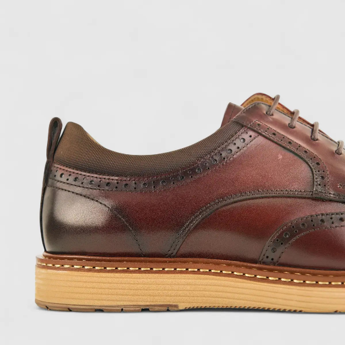 Babucci Men's Casual Leather Lace Up K0582075-5A BAB017 Wine - Image 5