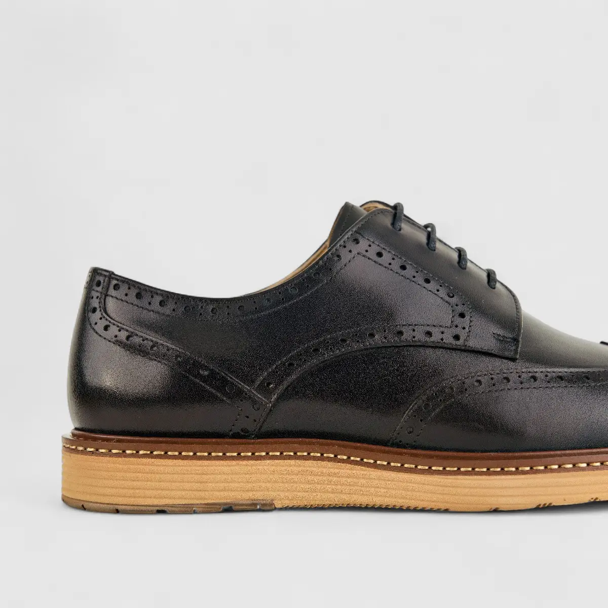 Babucci Men's Casual Leather Lace Up K2704301-2A BAB018 Black - Image 5