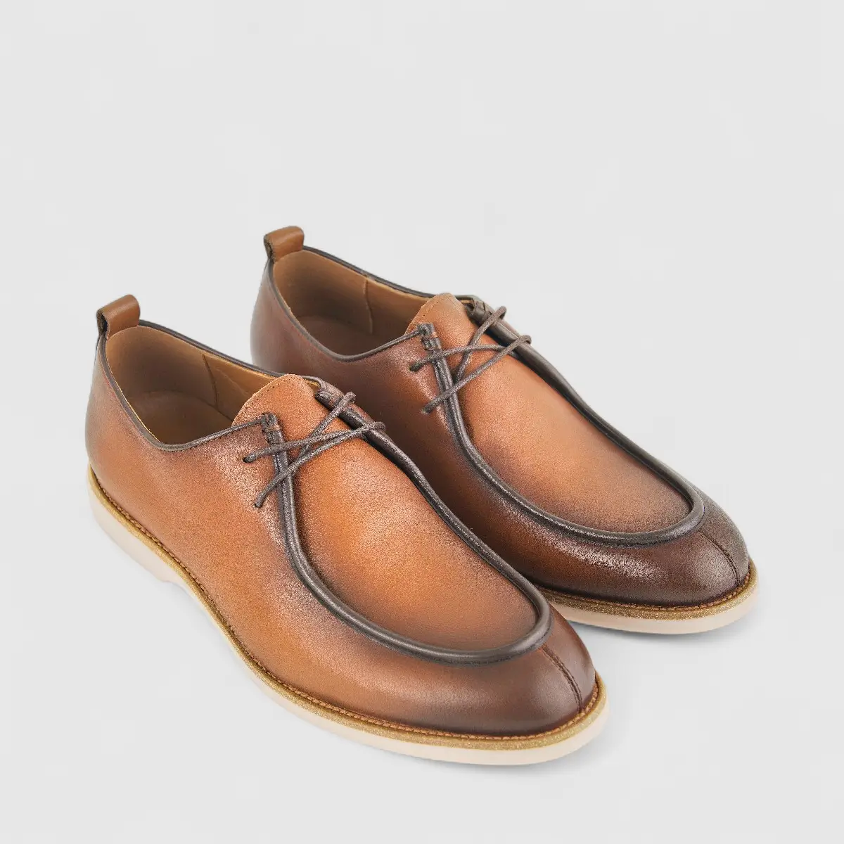 Babucci Men's Casual Leather Lace Up K27BX05130-B BAB001 Tan - Image 7