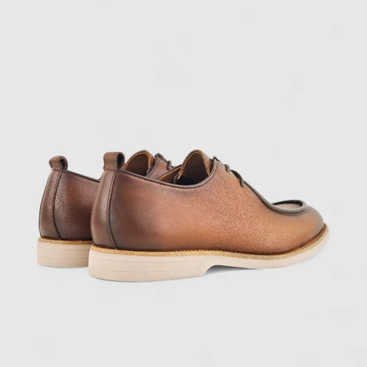 Babucci Men's Casual Leather Lace Up K27BX05130-B BAB001 Tan - Image 8