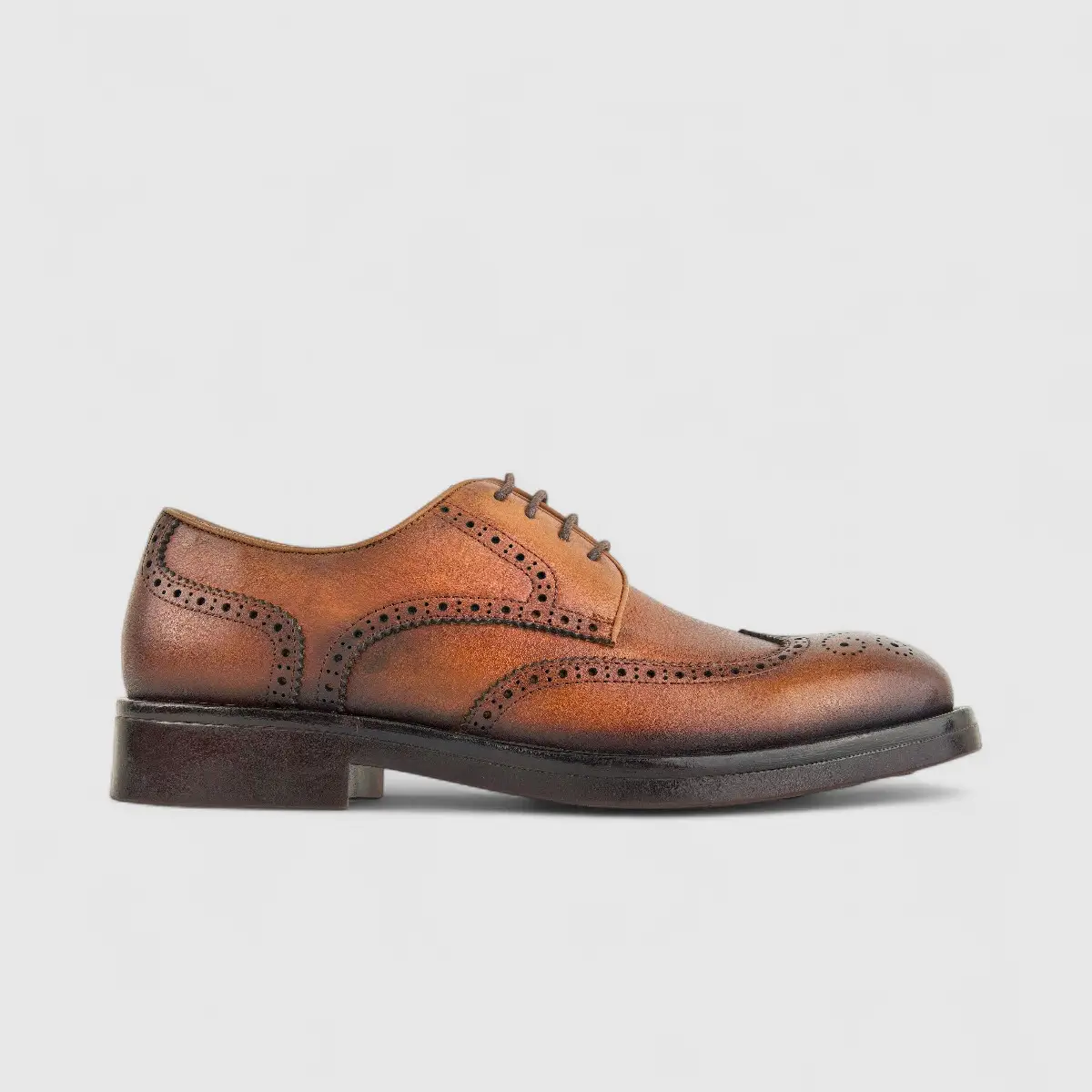 Babucci Men's Leather Chunky Sole Lace Up K27BX2024-1C BAB011 Tan