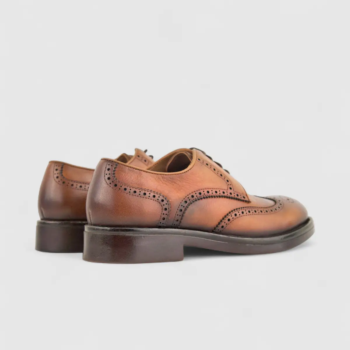 Babucci Men's Leather Chunky Sole Lace Up K27BX2024-1C BAB011 Tan - Image 3