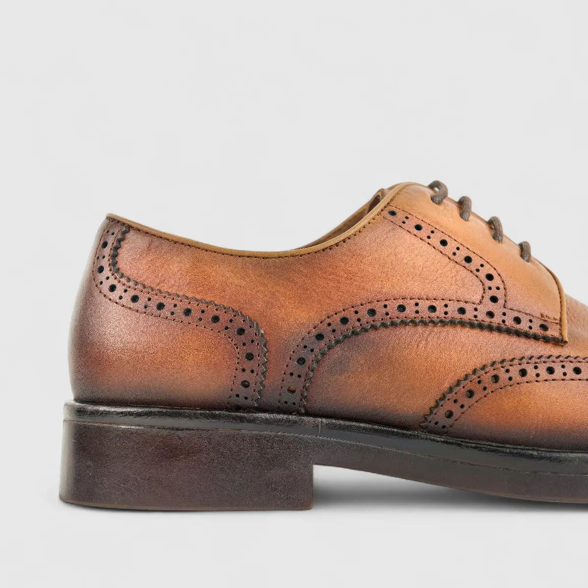Babucci Men's Leather Chunky Sole Lace Up K27BX2024-1C BAB011 Tan - Image 5
