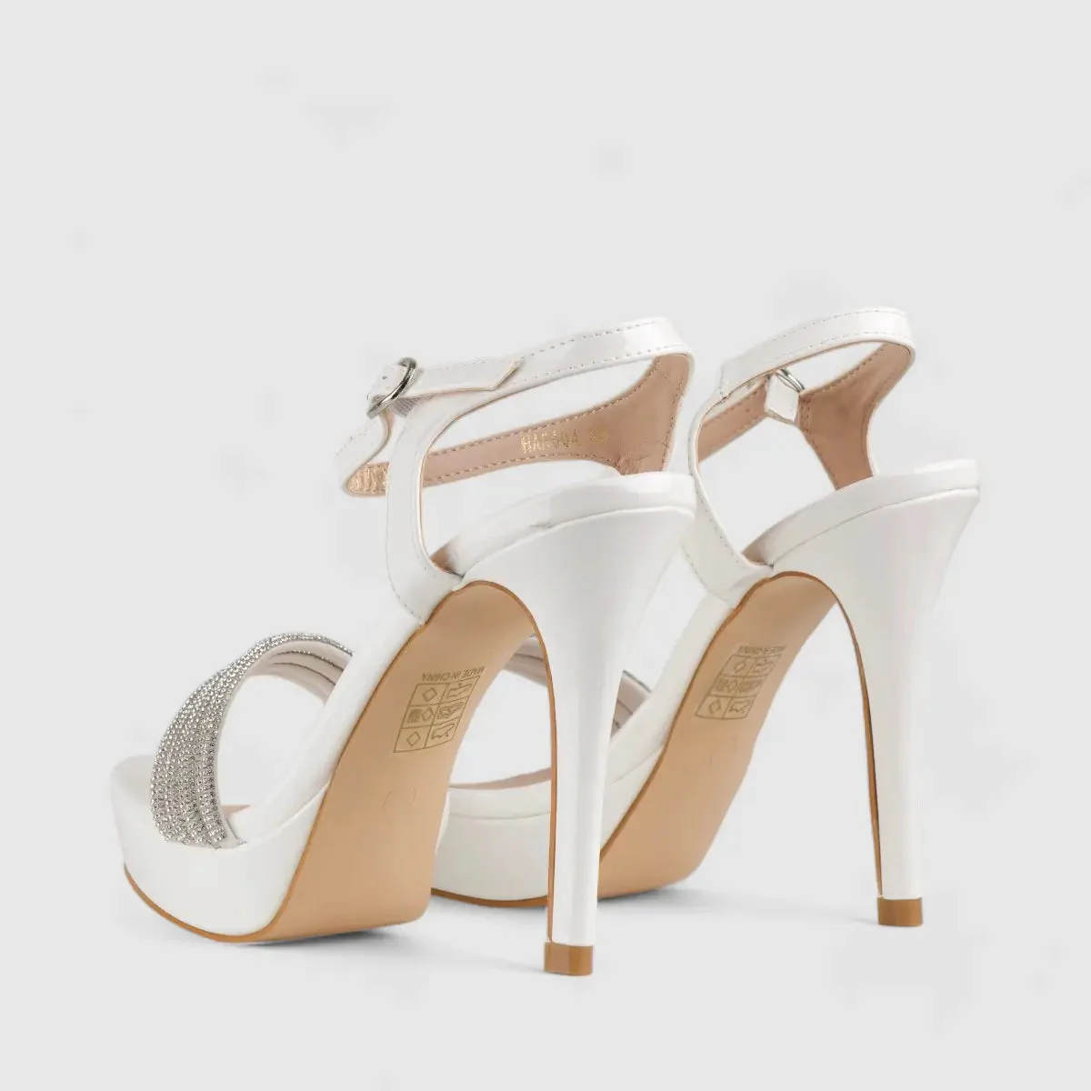 Bulbul Dress Evening High Heel Sandals White HAR004 - Image 3