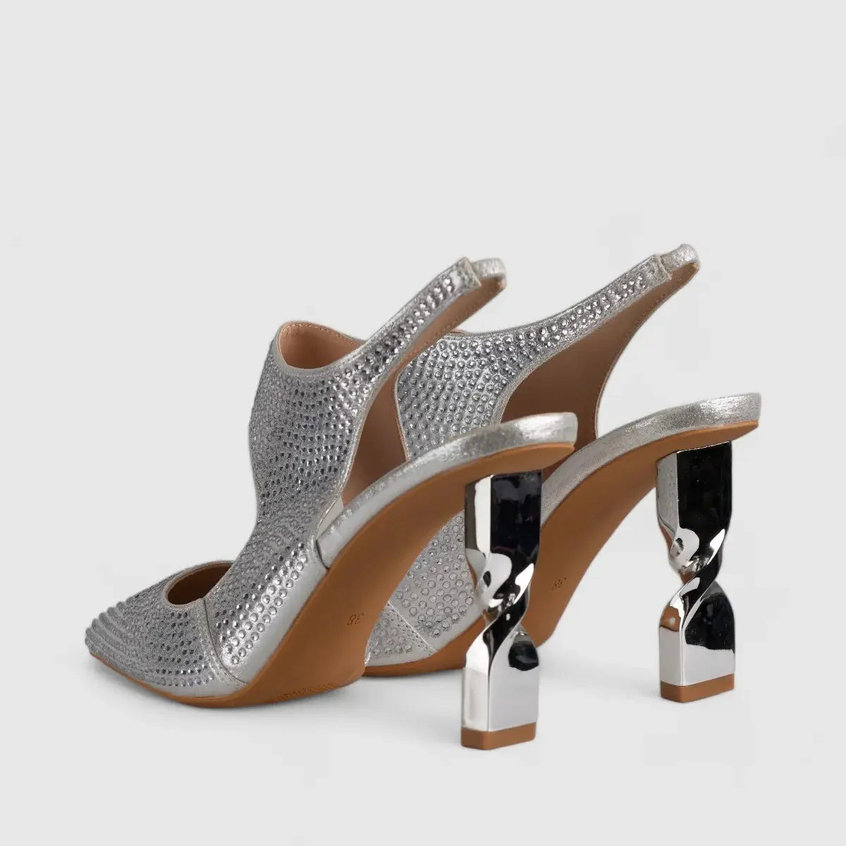 Bulbul Evening Court Shoe Silver  LI001 - Image 3