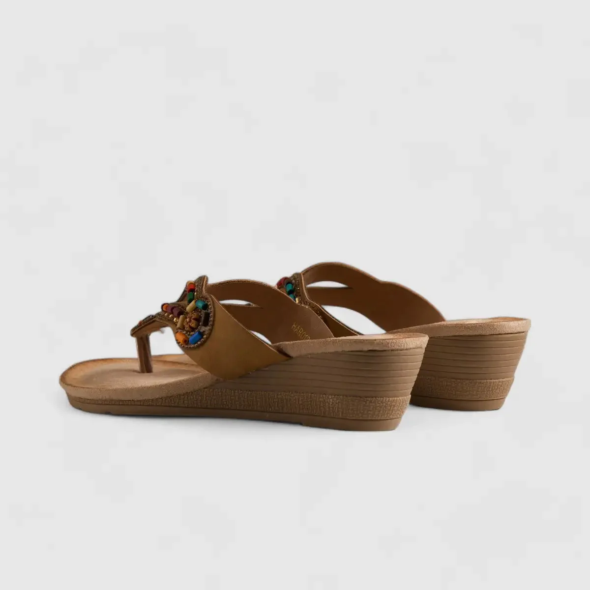 Bulbul Flat Bling Sandal Beige HAR018 - Image 3