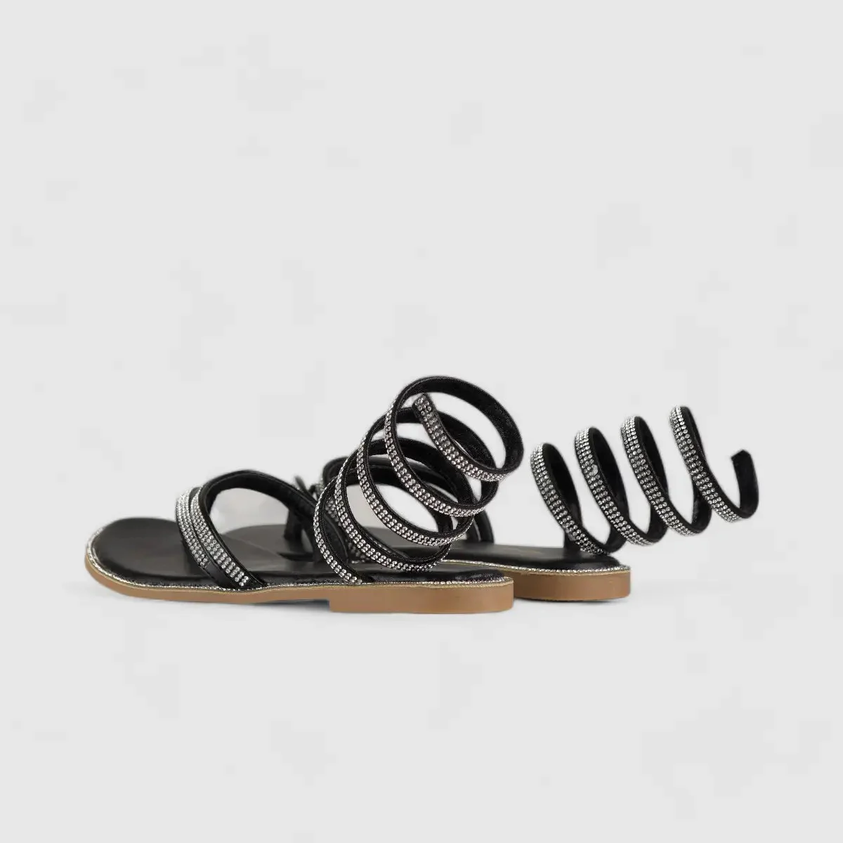 Bulbul Flat Bling Sandal Black LU002 - Image 3