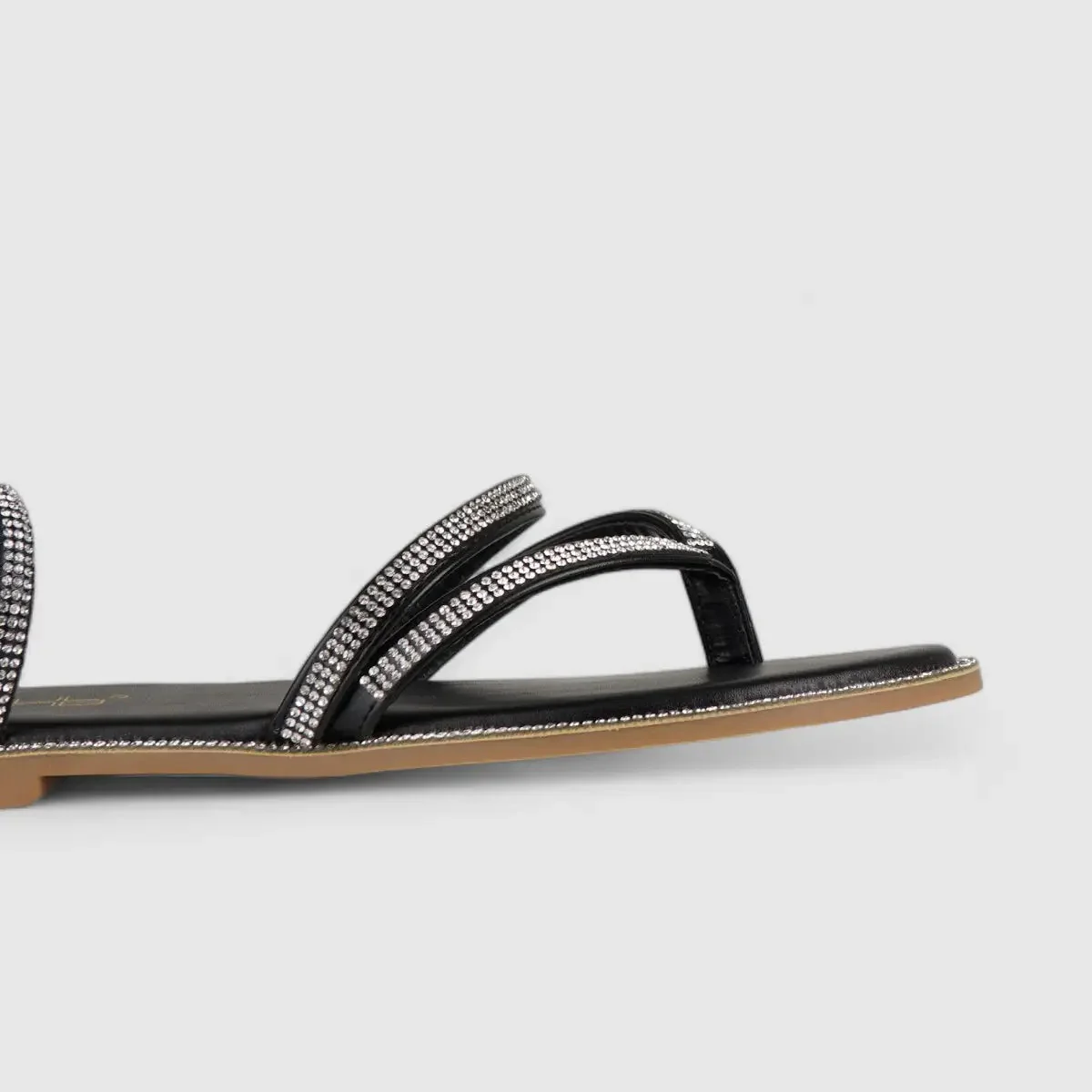 Bulbul Flat Bling Sandal Black LU002 - Image 4