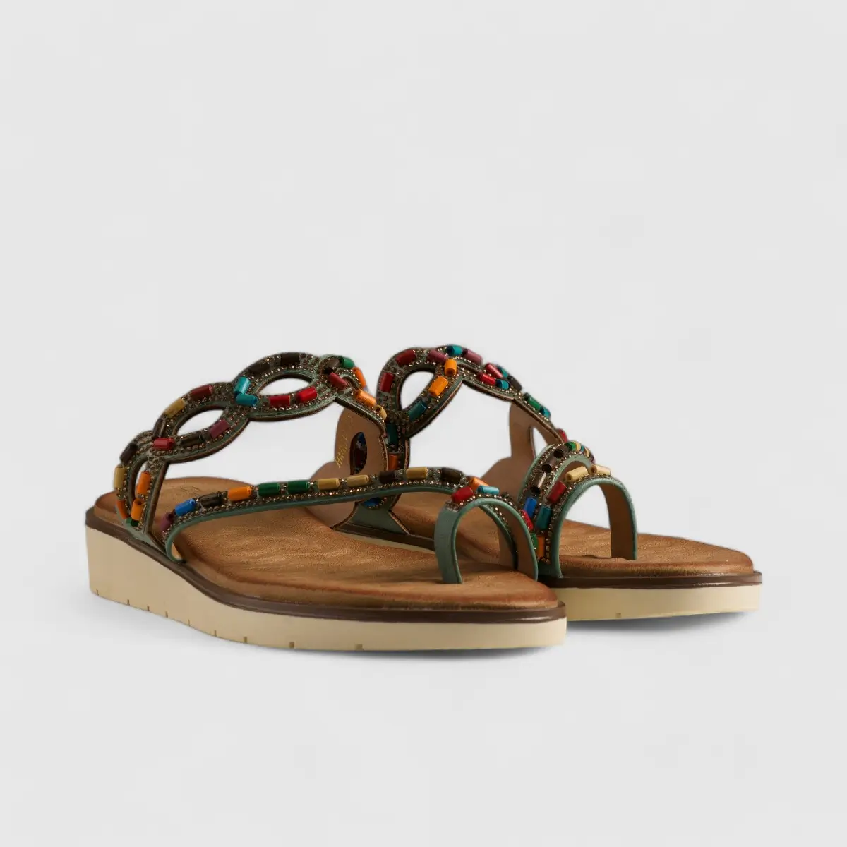 Bulbul Flat Bling Sandal Turquoise HAR017 - Image 2