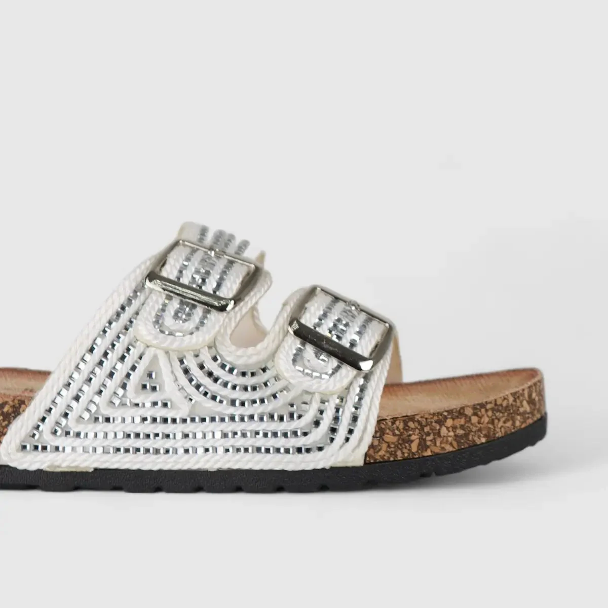 Bulbul Flat Bling Sandal White LU012 - Image 4