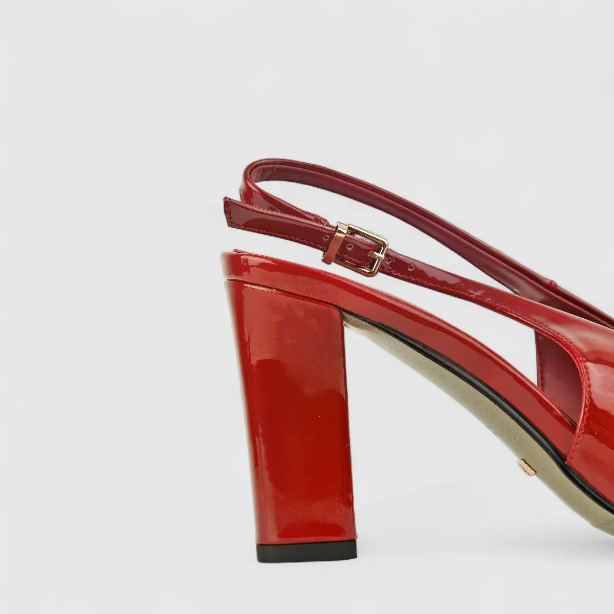 Bulbul Ladies Block Heel Sandal CAR-014 Red - Image 4