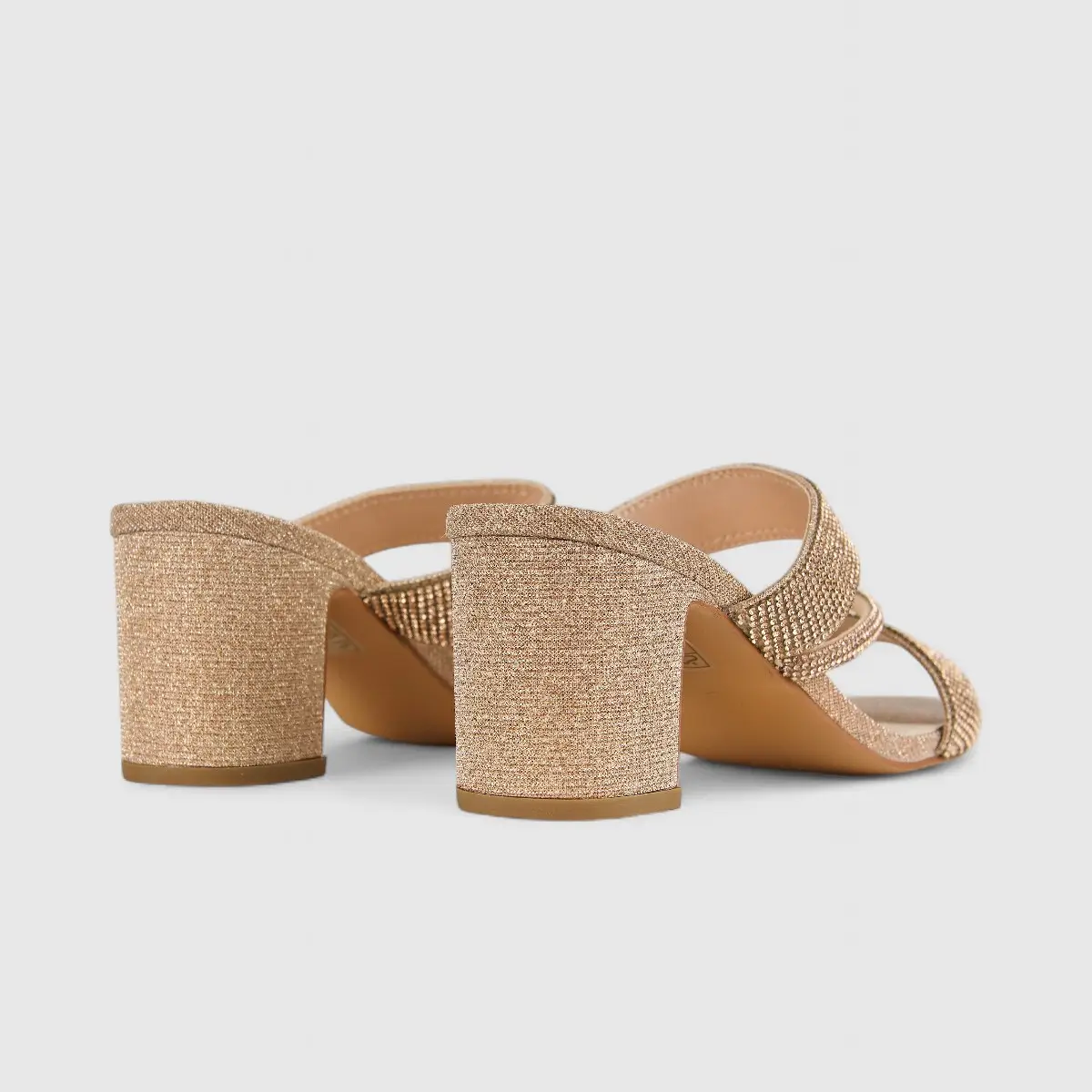 Bulbul Ladies Evening Block Heel Sandal HAR029 Champagne - Image 4