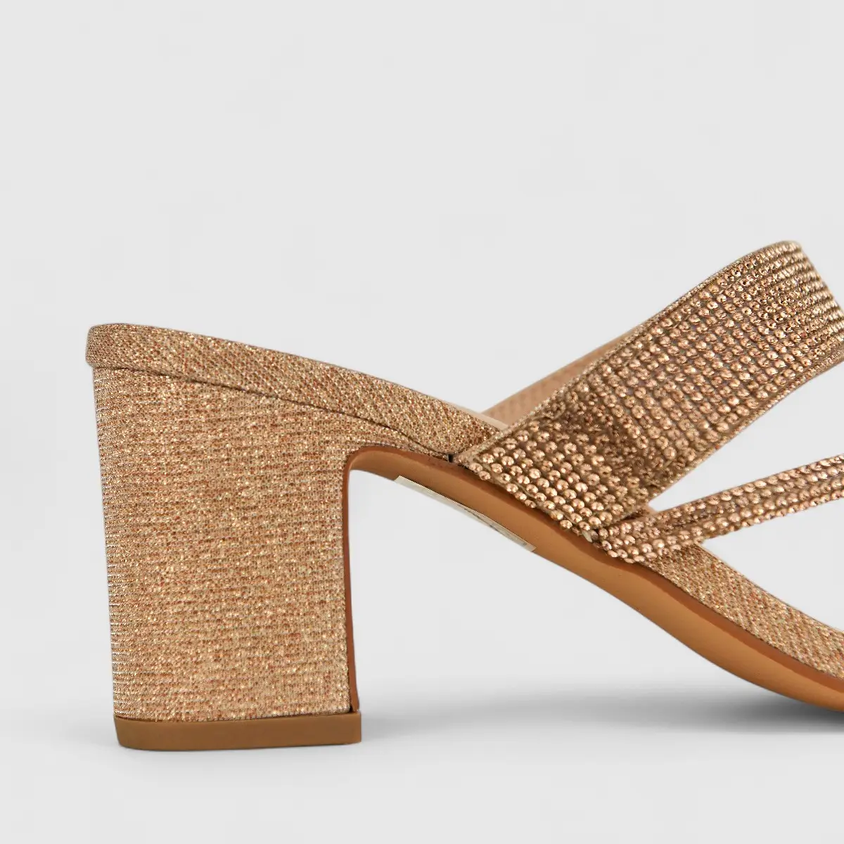 Bulbul Ladies Evening Block Heel Sandal HAR029 Champagne - Image 5