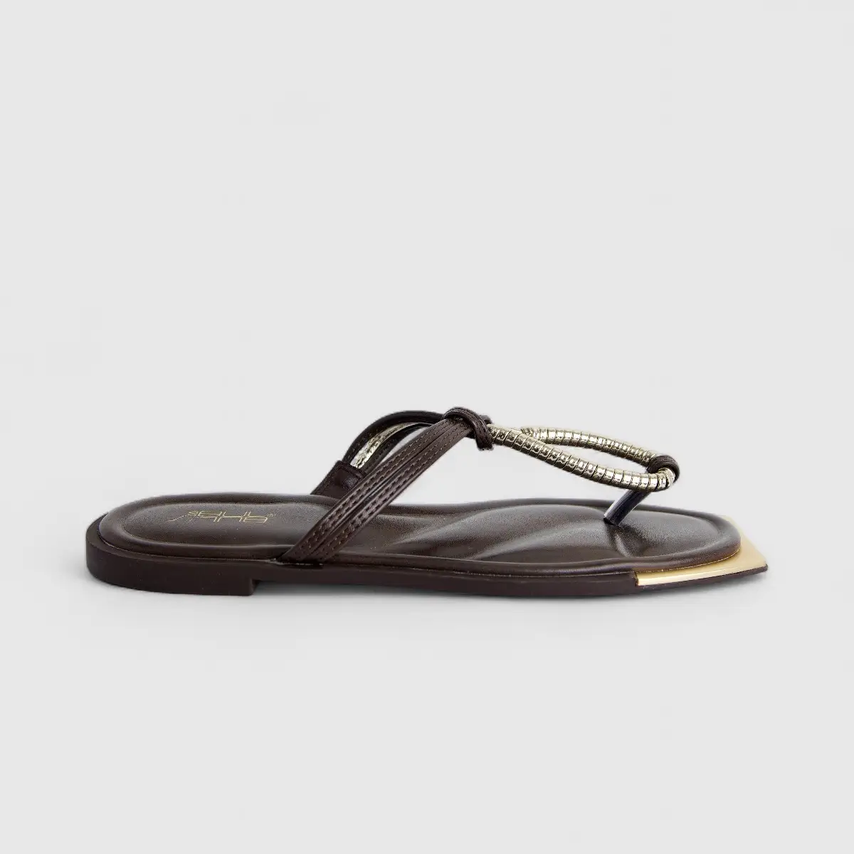 Bulbul Ladies Casual Flat Sandal Brown HAR078