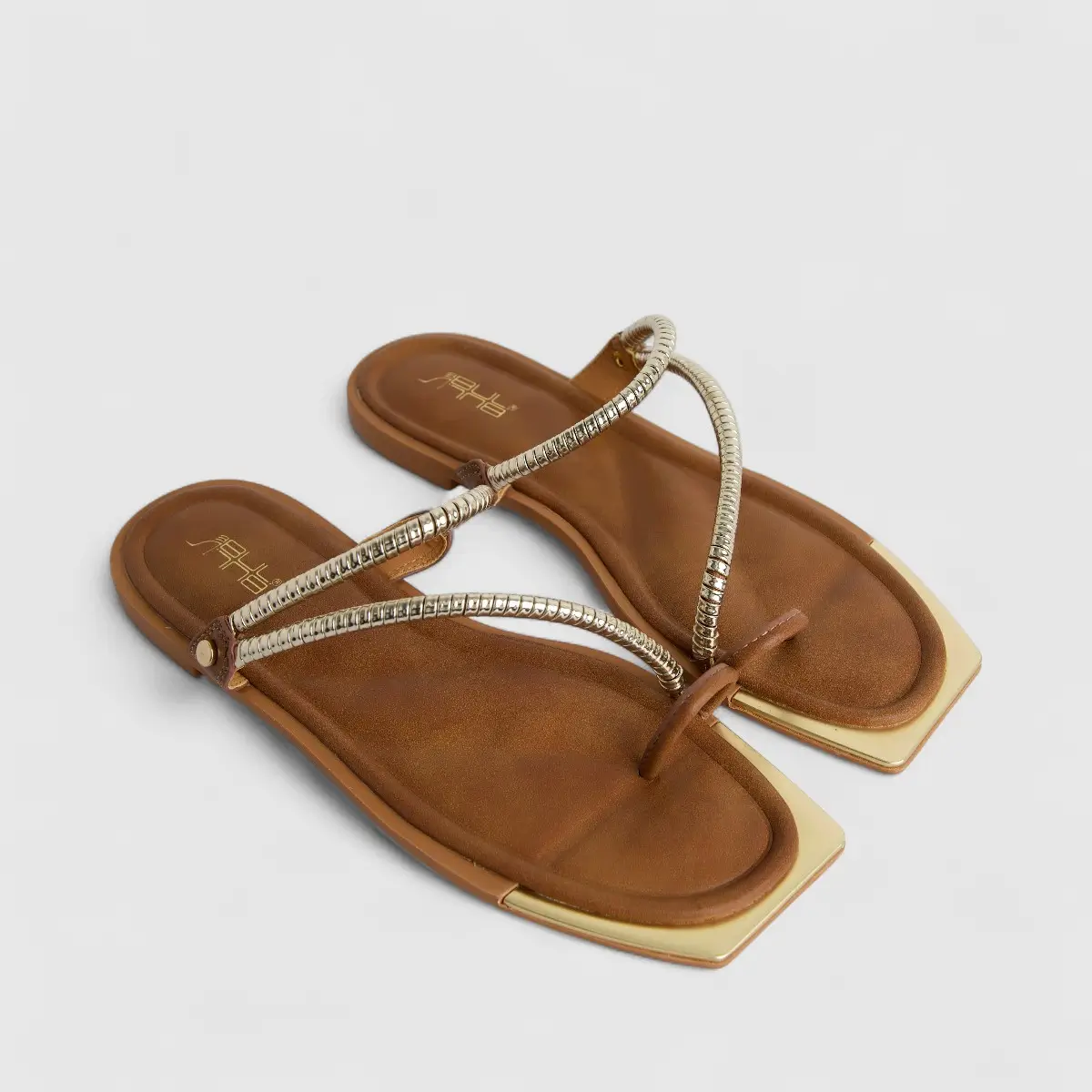 Bulbul Ladies Casual Flat Sandal Camel HAR077 - Image 2
