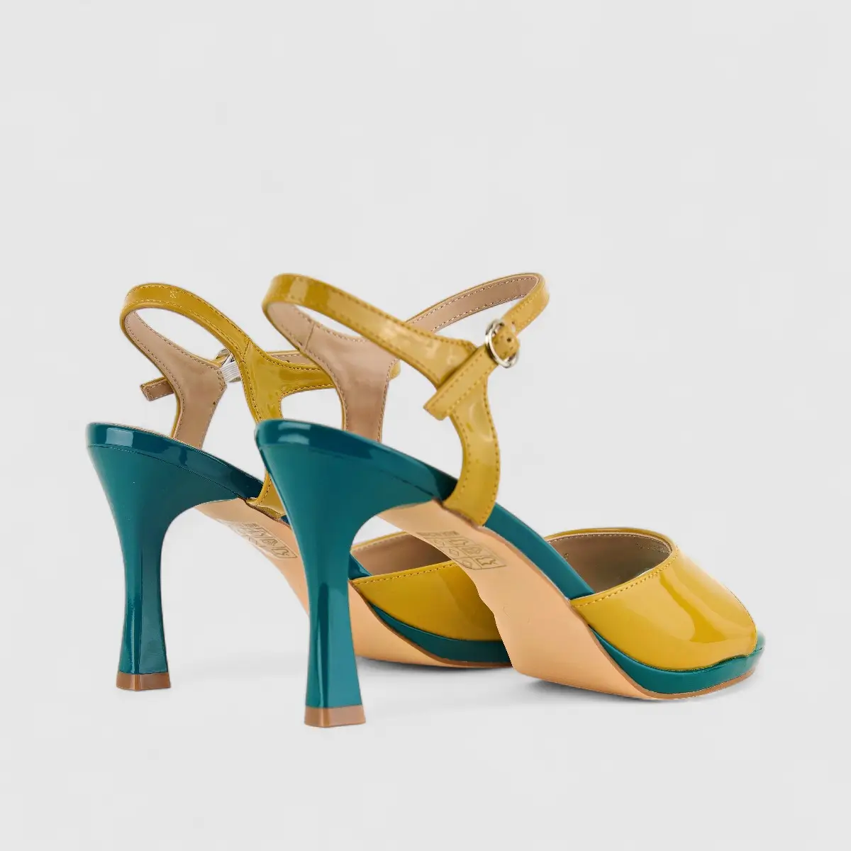 Bulbul Ladies Casual Heel HAR037 Yellow/Green - Image 3