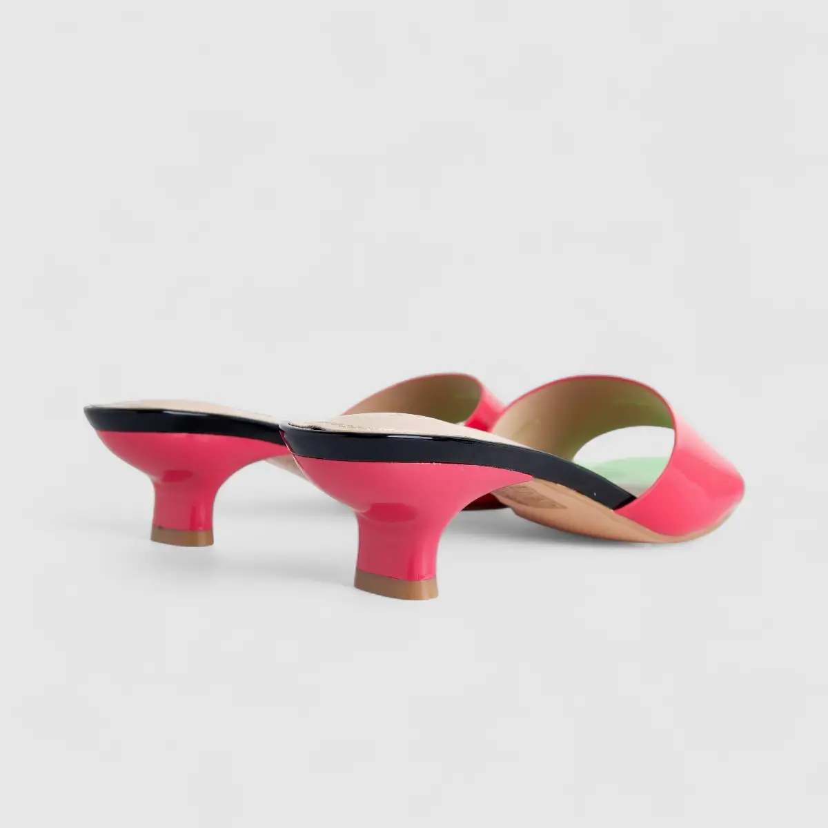 Bulbul Ladies Casual Low Heel Sandal Fuchsia Green HAR064 - Image 3