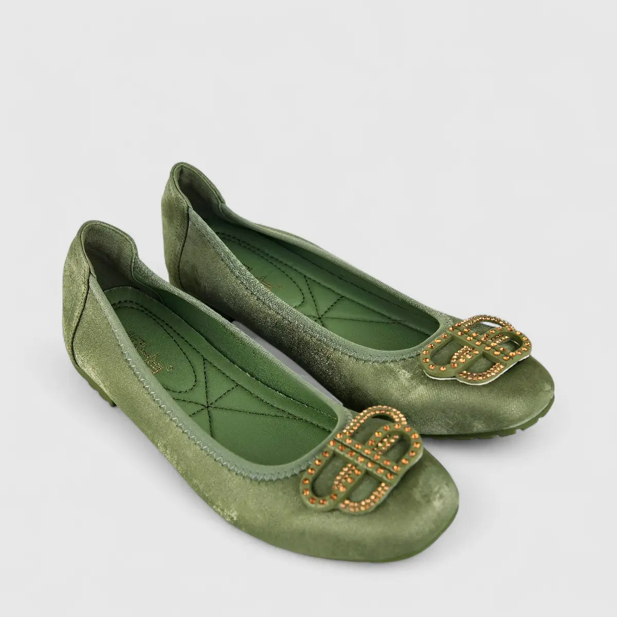 Bulbul Ladies Casual Pump HAR040 Green - Image 2