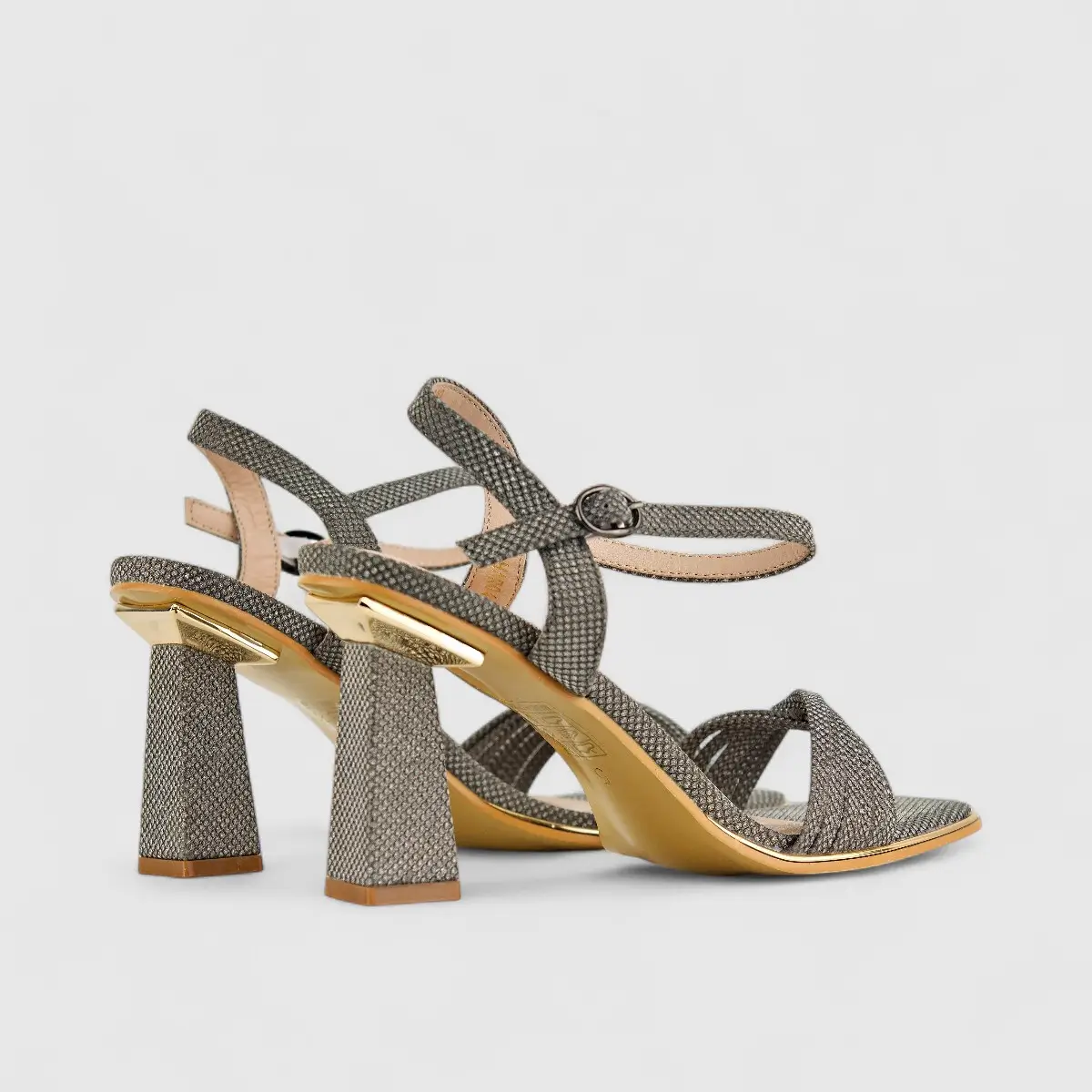 Bulbul Ladies Evening Sandal HAR045 Pewter - Image 3