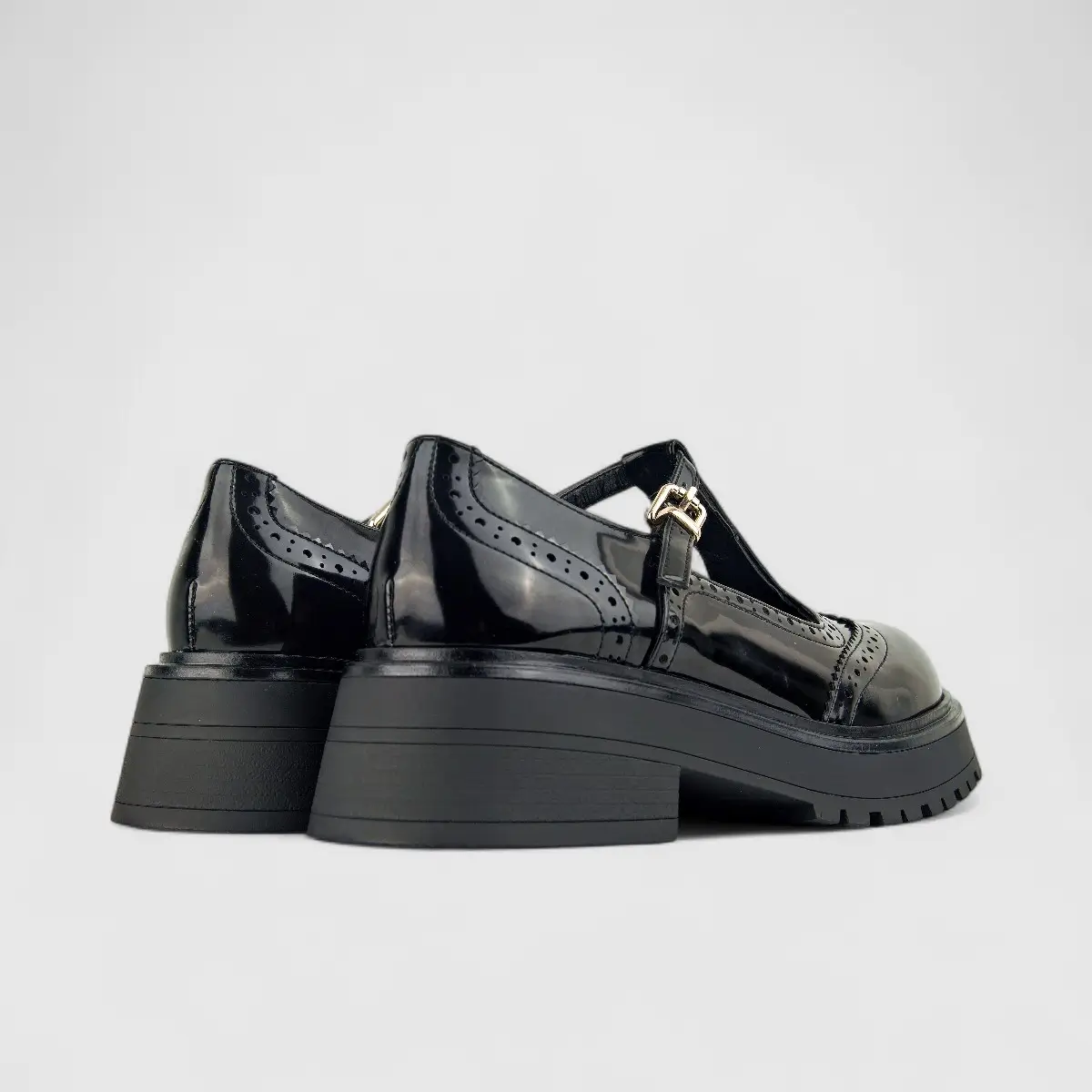 Bulbul Ladies Chunky Sole Shoe CAR-018 Black - Image 3
