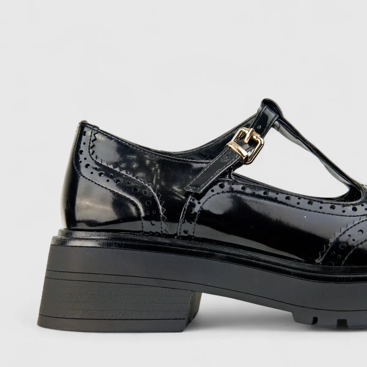 Bulbul Ladies Chunky Sole Shoe CAR-018 Black - Image 5