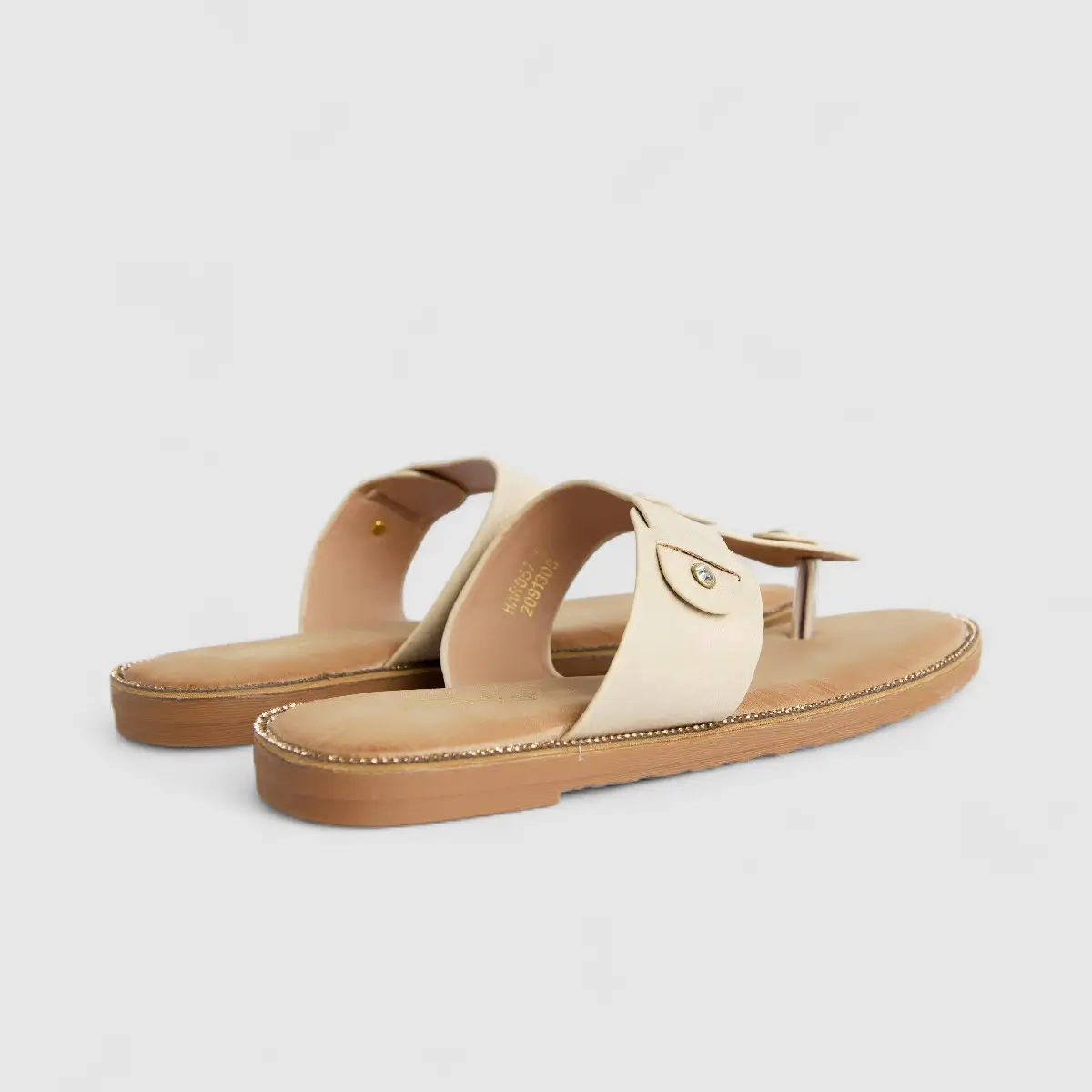 Bulbul Ladies Comfort Sandal Beige HAR057 - Image 3