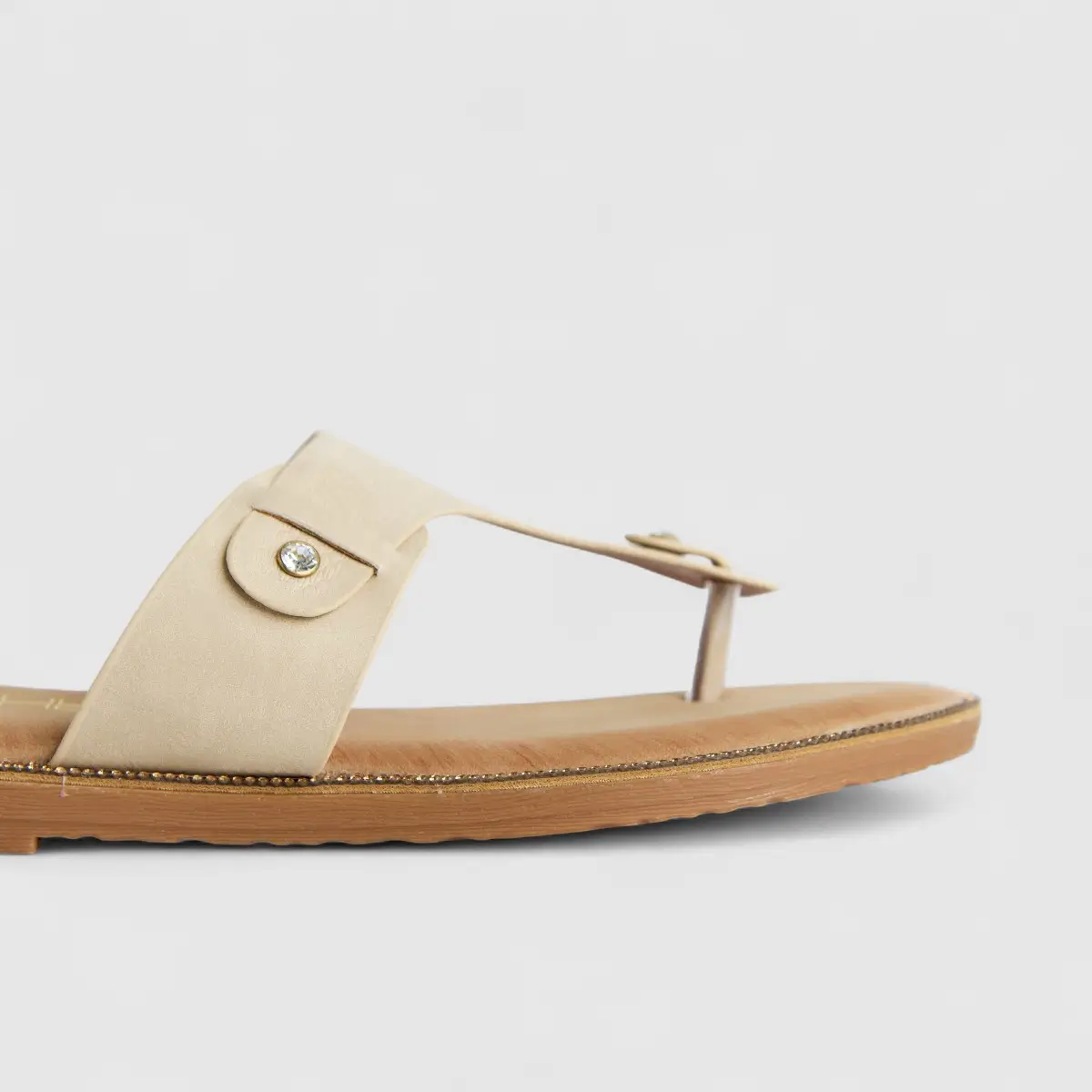 Bulbul Ladies Comfort Sandal Beige HAR057 - Image 4
