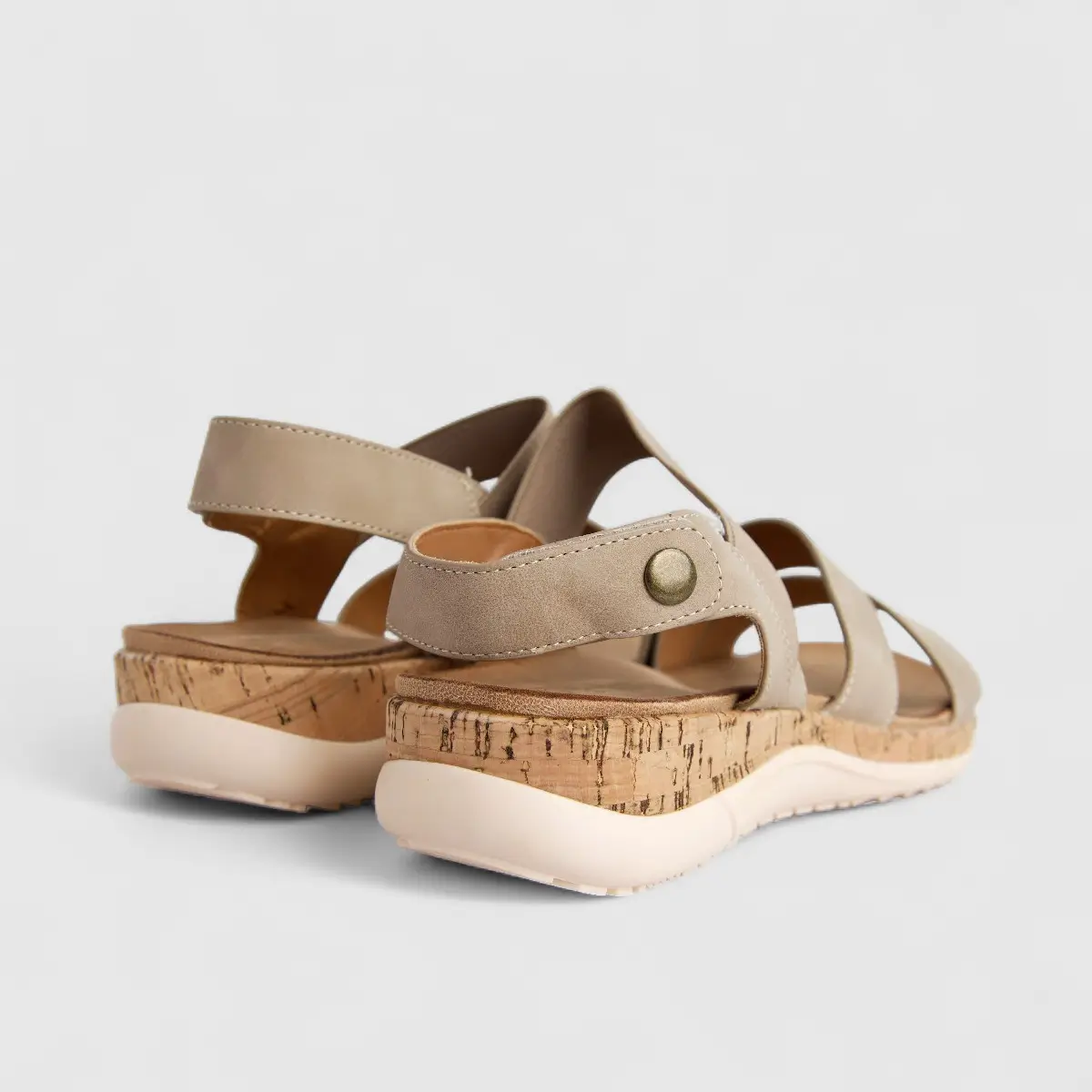 Bulbul Ladies Comfort Sandal Beige HAR072 - Image 3