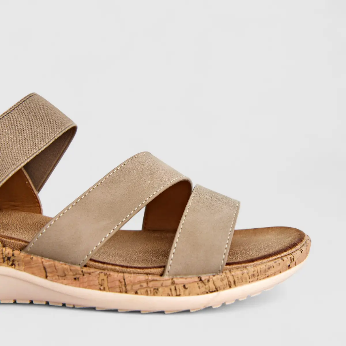 Bulbul Ladies Comfort Sandal Beige HAR072 - Image 4