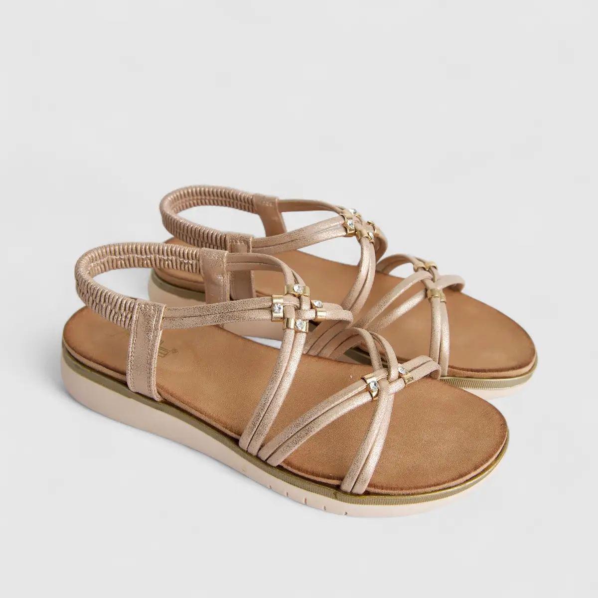 Bulbul Ladies Comfort Sandal Champagne HAR073 - Image 2