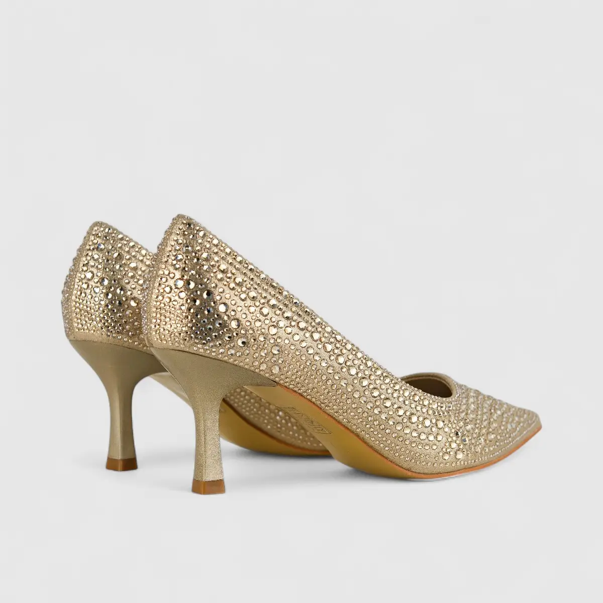 Bulbul Ladies Evening Court Shoe HAR033 Light Gold - Image 3