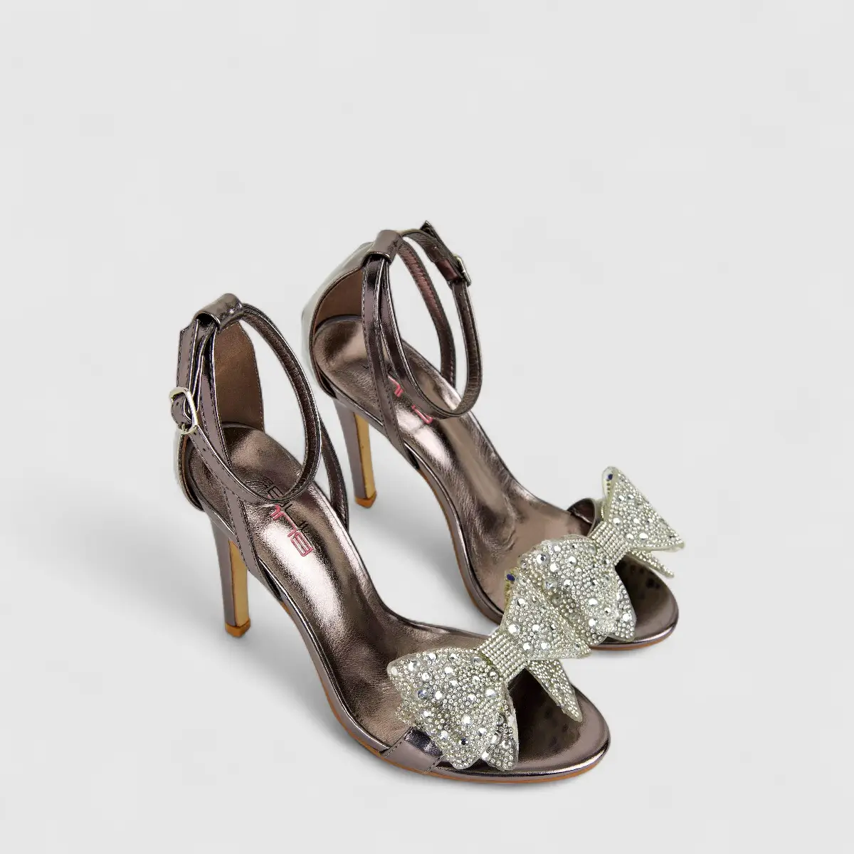 Bulbul Ladies Evening Heel Sandal LU019 Pewter - Image 2
