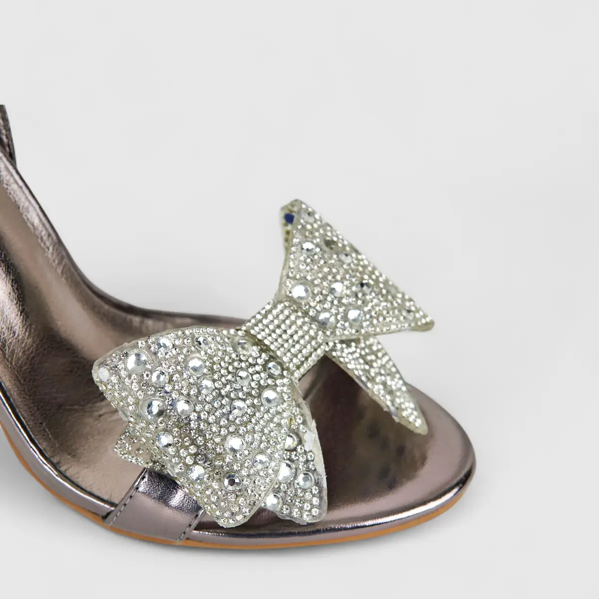 Bulbul Ladies Evening Heel Sandal LU019 Pewter - Image 4