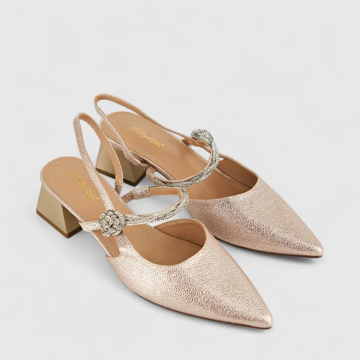 Bulbul Ladies Evening Block Heel HAR039 Champagne - Image 2