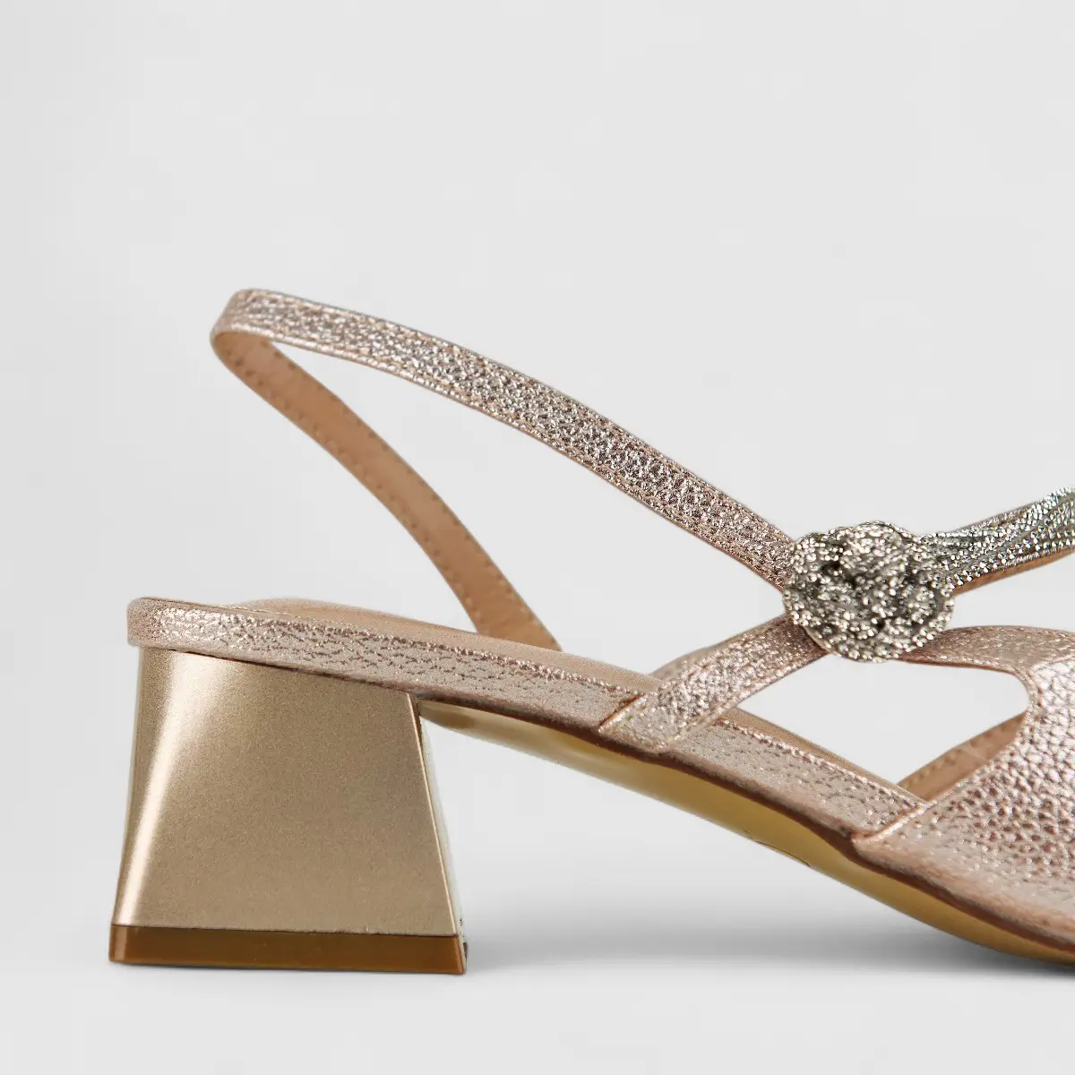 Bulbul Ladies Evening Block Heel HAR039 Champagne - Image 5