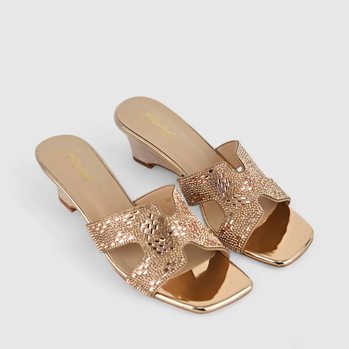 Bulbul Ladies Evening Wedge HAR038 Champagne - Image 2