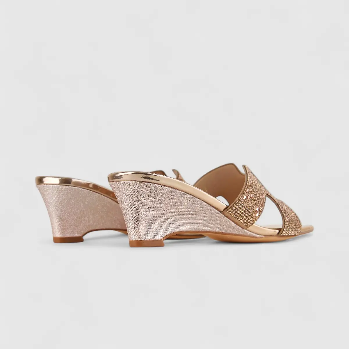 Bulbul Ladies Evening Wedge HAR038 Champagne - Image 3