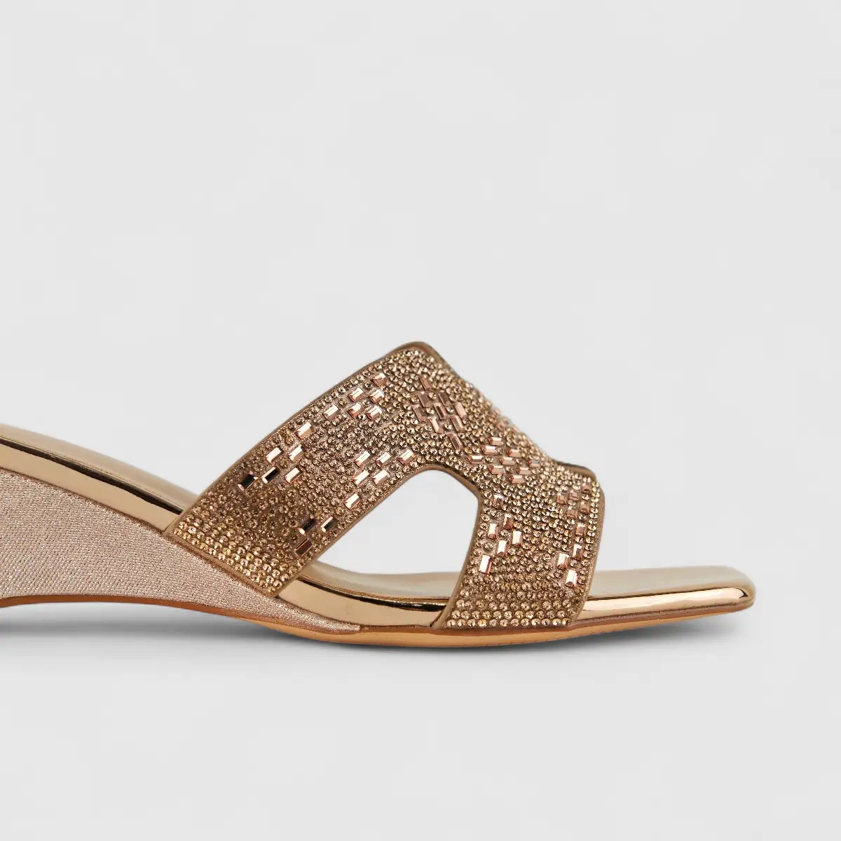 Bulbul Ladies Evening Wedge HAR038 Champagne - Image 4