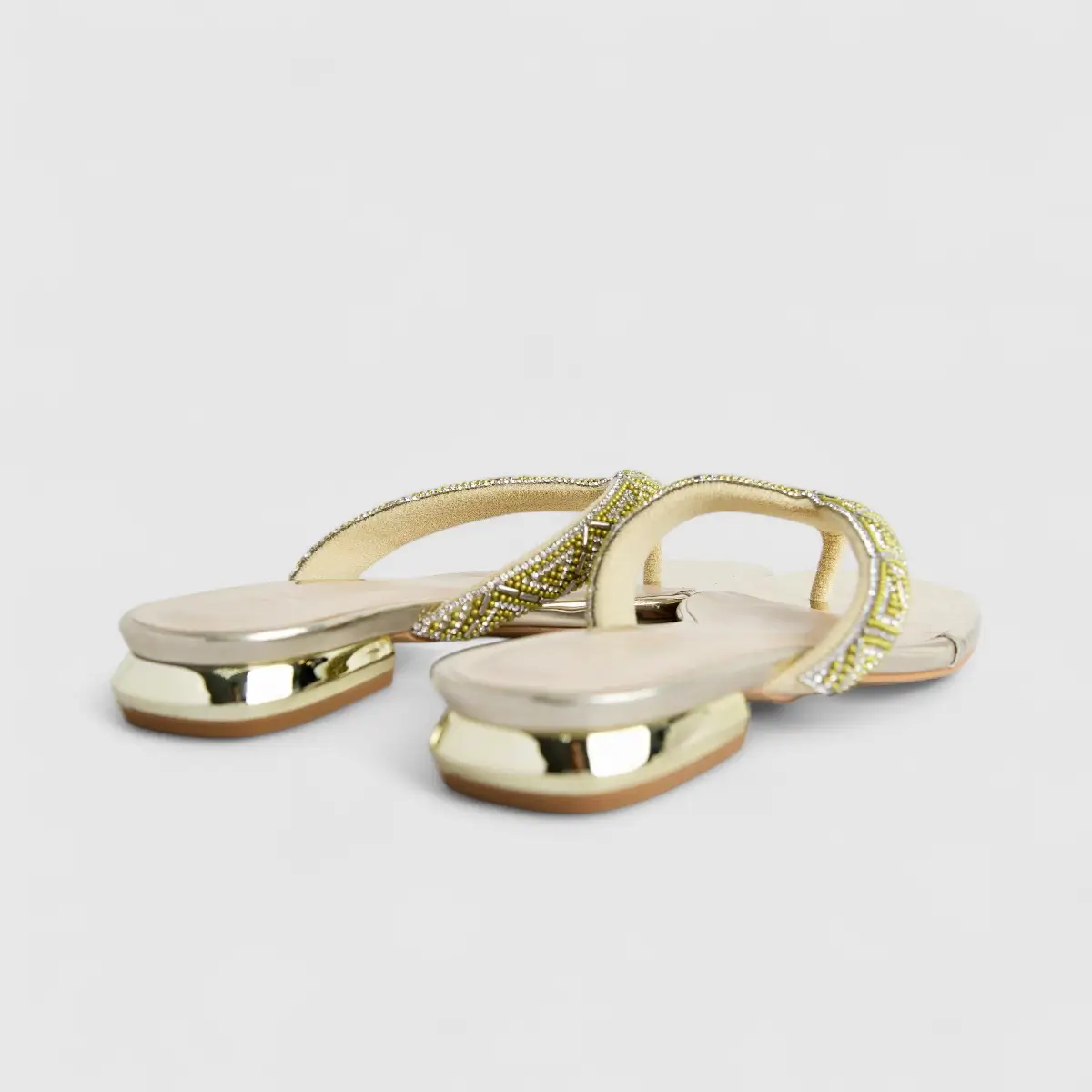 Bulbul Ladies Evening Sandal Light Gold HAR060 - Image 3