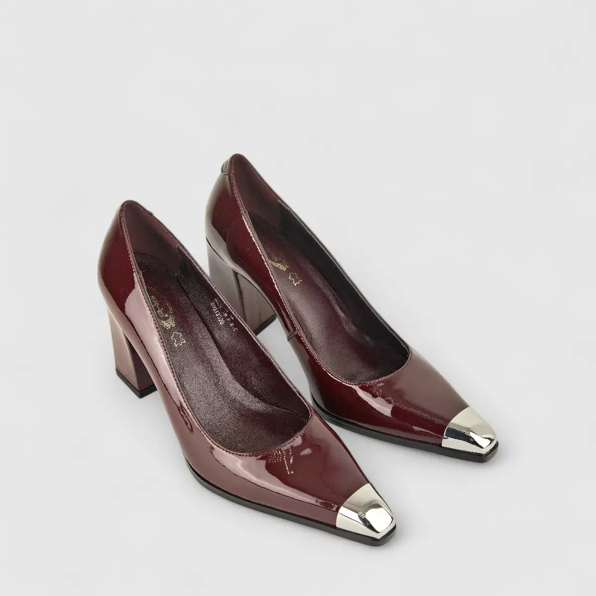 Bulbul Ladies Leather Court Shoe LAR-09 Maroon - Image 2