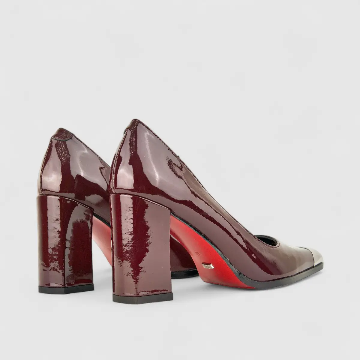 Bulbul Ladies Leather Court Shoe LAR-09 Maroon - Image 3
