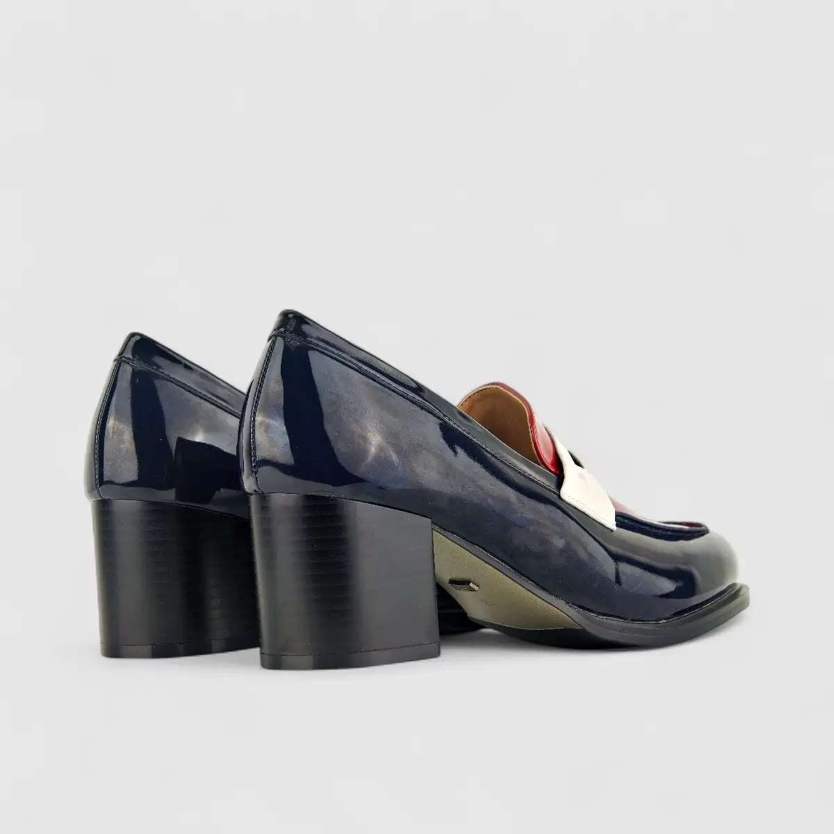 Bulbul Ladies Loafer CAR-020 Navy/Red/White - Image 3