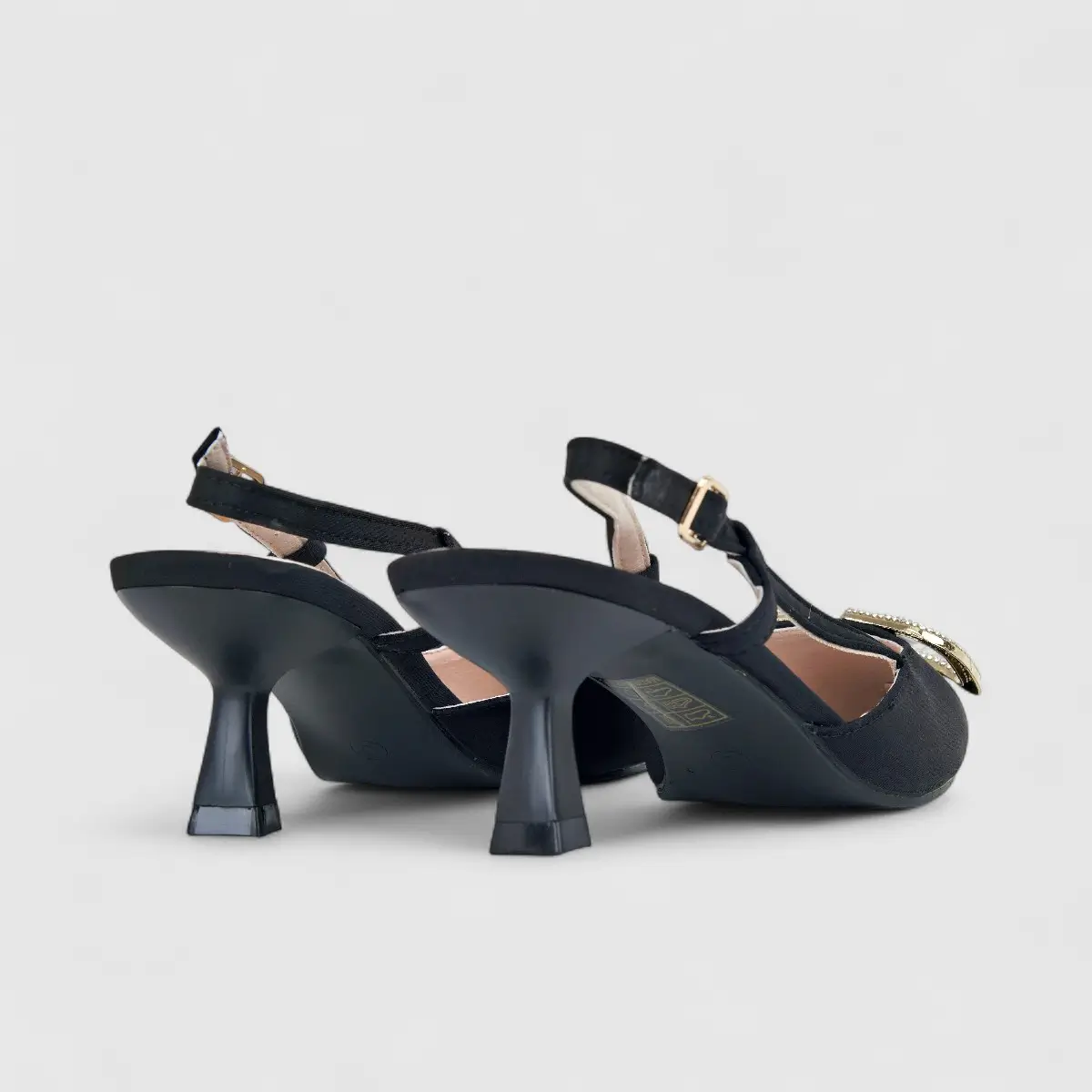 Bulbul Ladies Sling Back Dress Heel LU023 Black - Image 3