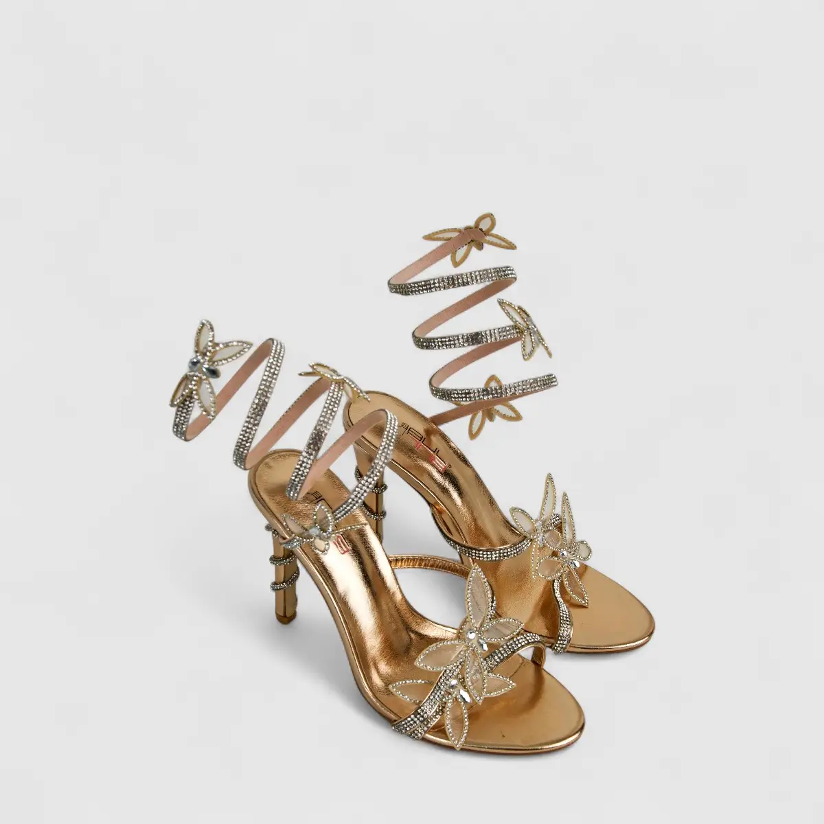 Bulbul Ladies Strappy Evening Heel Sandal LU021 Rose Gold - Image 2