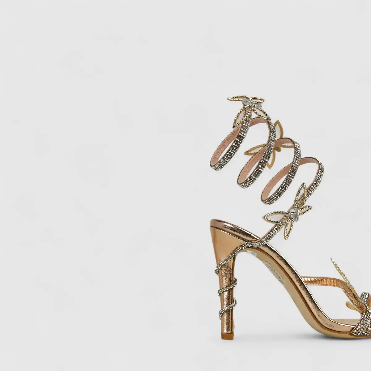 Bulbul Ladies Strappy Evening Heel Sandal LU021 Rose Gold - Image 4