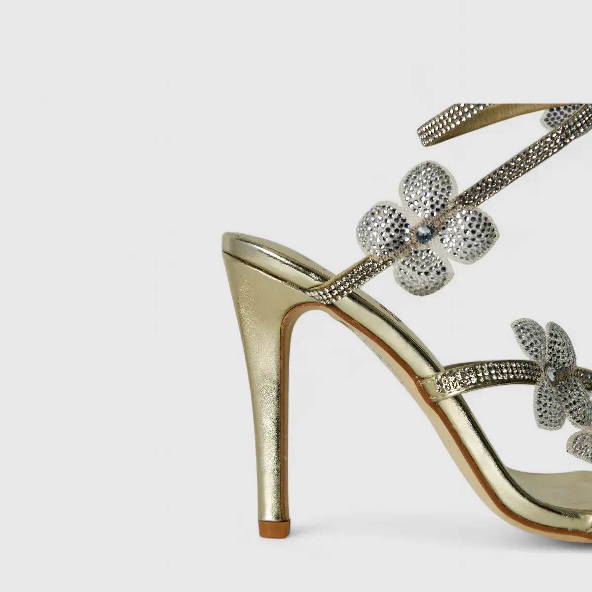Bulbul Ladies Strappy Evening Heel Sandal LU022 Gold - Image 4