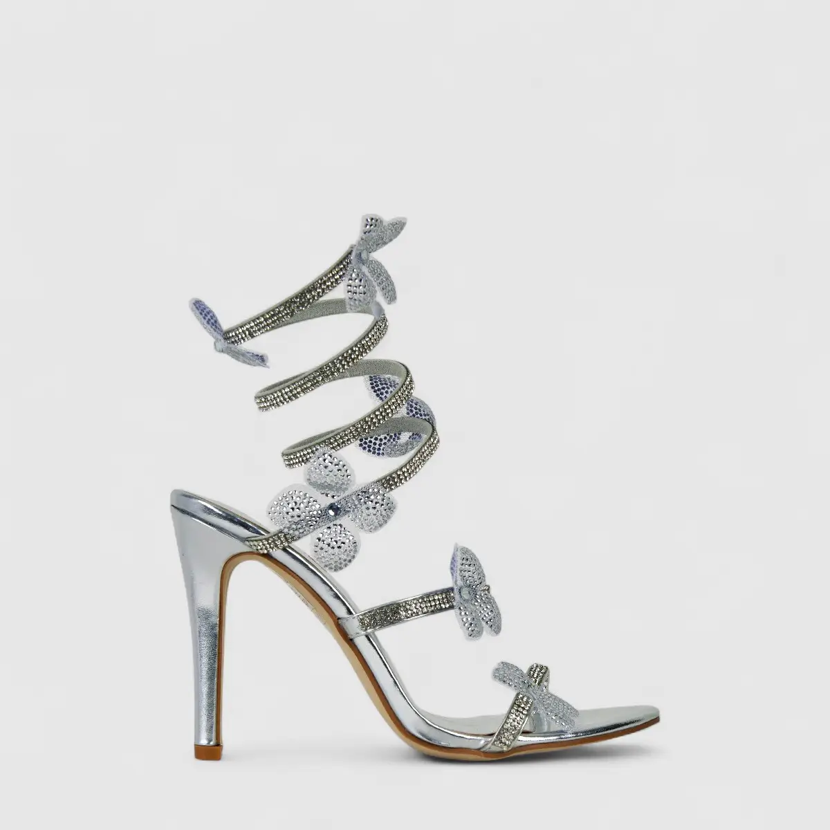 Bulbul Ladies Strappy Evening Heel Sandal LU022 Silver