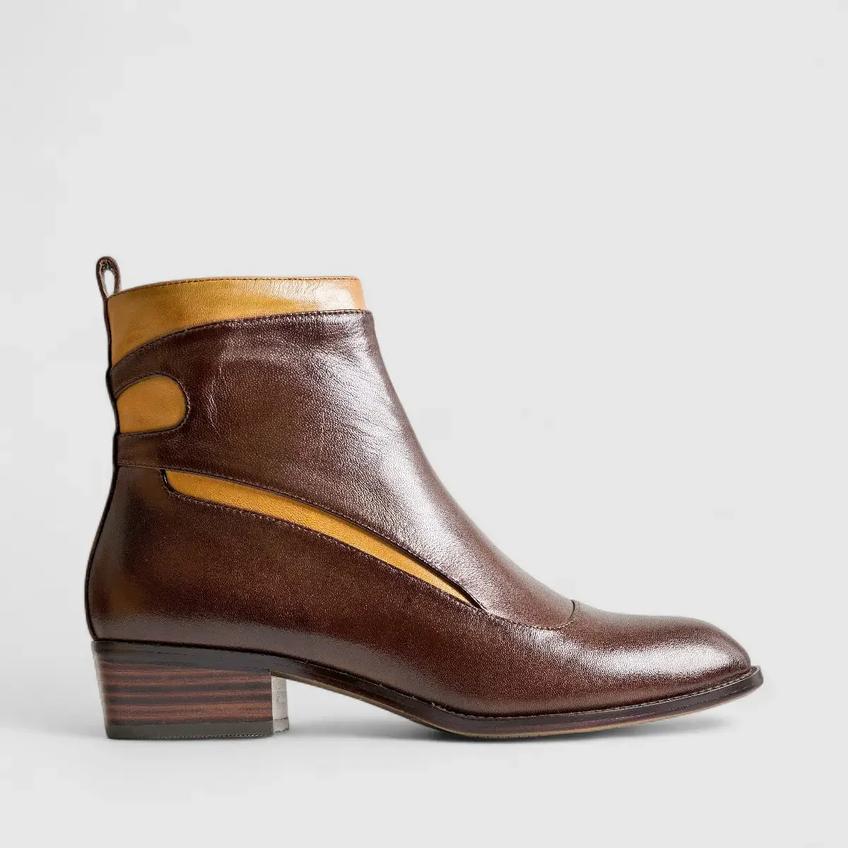Bulbul Leather Ankle Boot Coffee HA2502