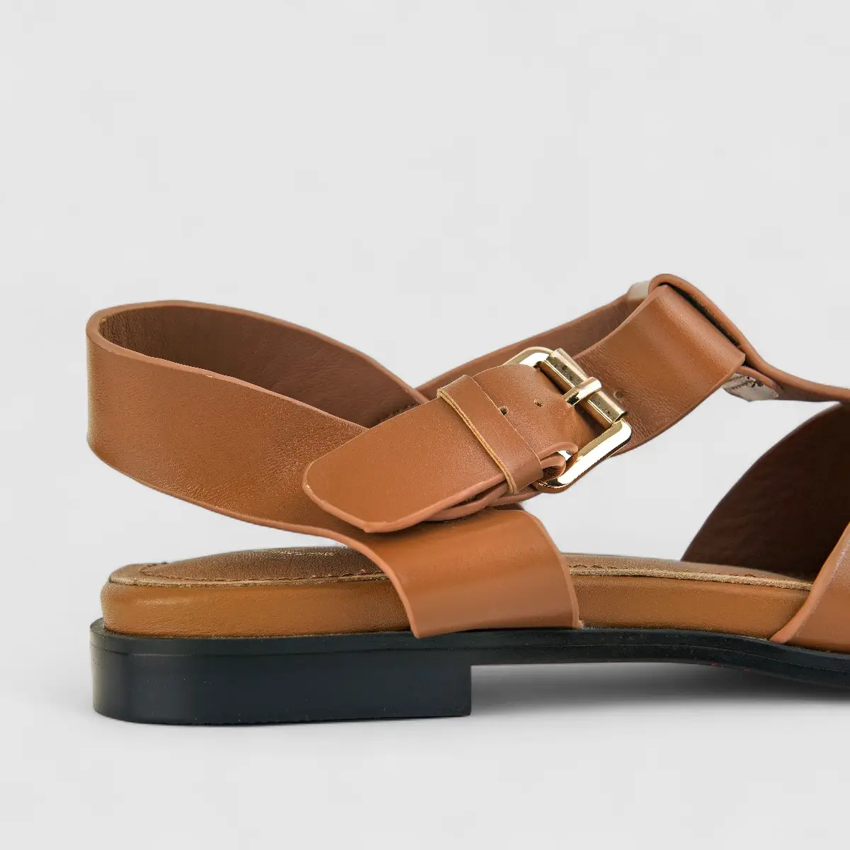 Bulbul Ladies Leather Casual Sandal LAR-03 Camel - Image 5